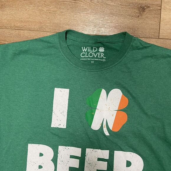 Wild Clover Mens I Love Beer T-Shirt Size XL Brand New St. Patrick's Day - Picture 3 of 4